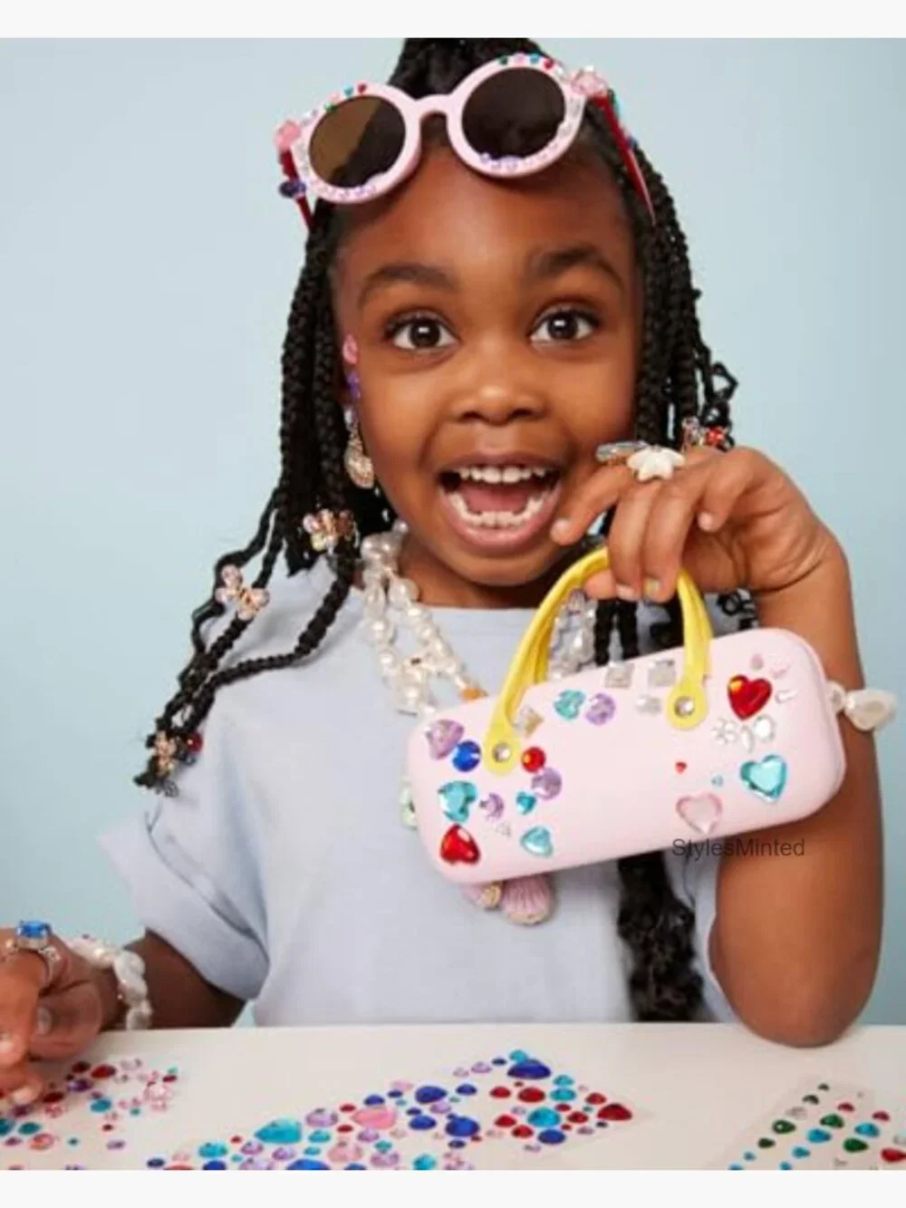 Kids Craft Sunglasses with Gem Stickers and Case